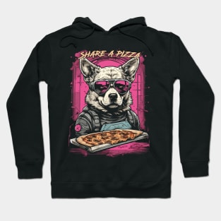 Share a Pizza Cyberpunk Dog Hoodie